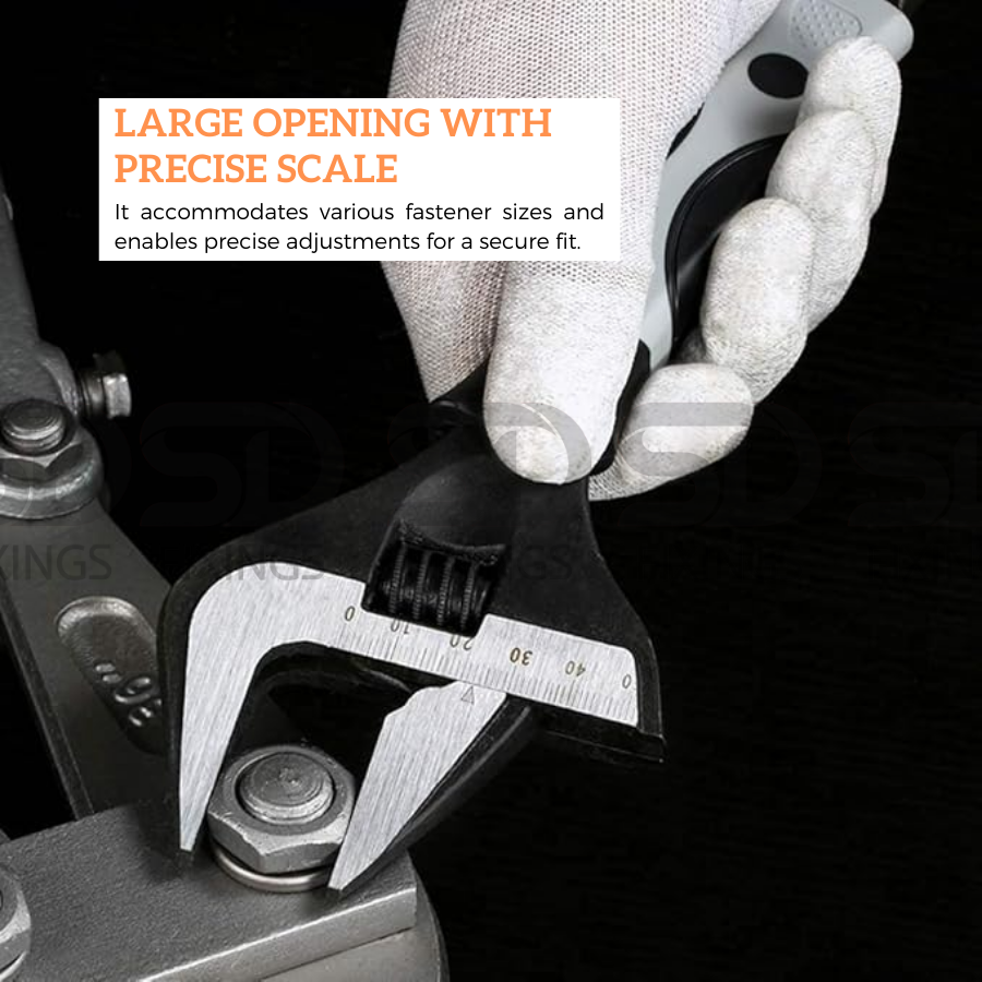 6''-150mm Adjustable Spanner Wrench with Wide Jaw & Comfortable Grip