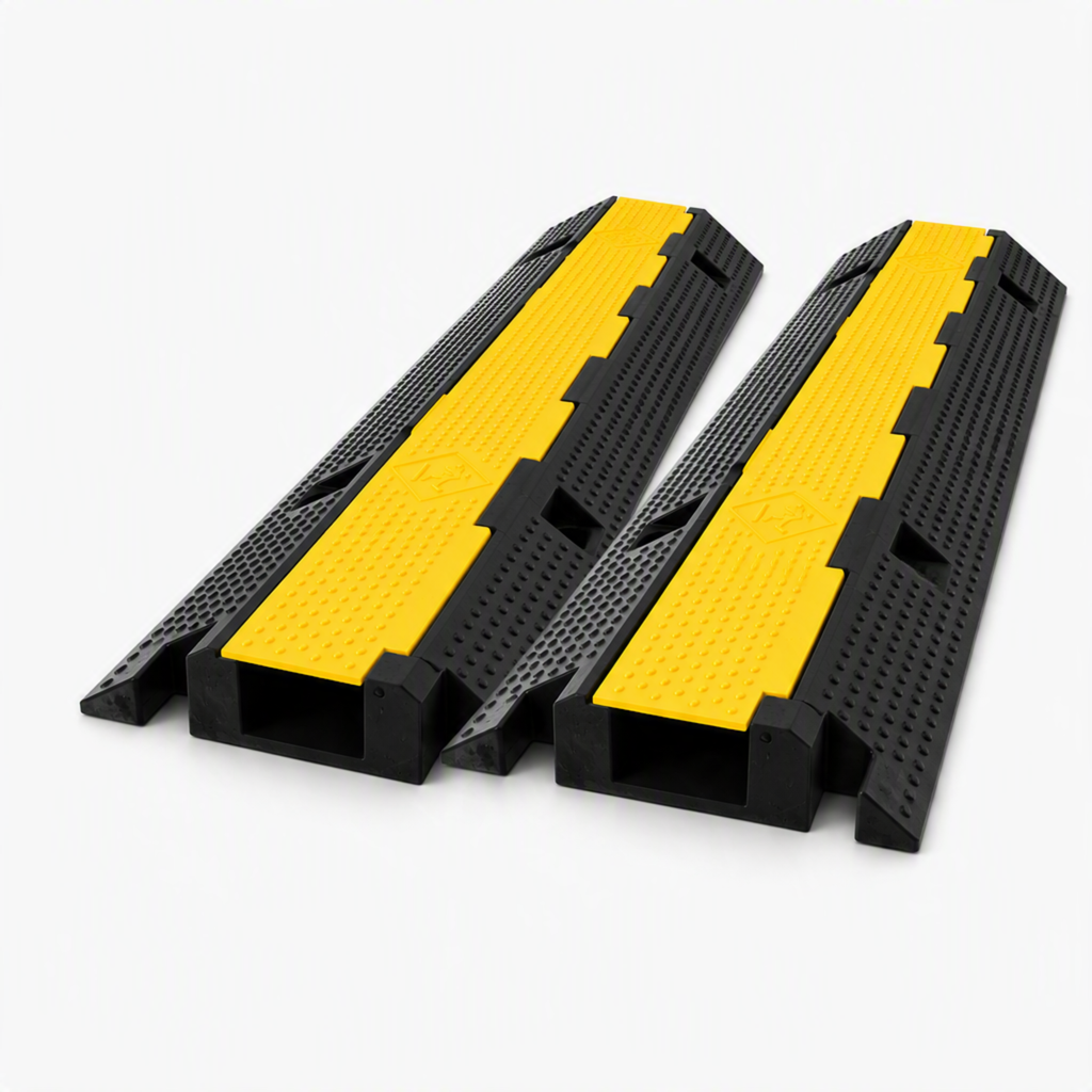 Heavy Duty 1 Channel Cable Protector, Wire Cover Ramp for Pedestrian and Cars