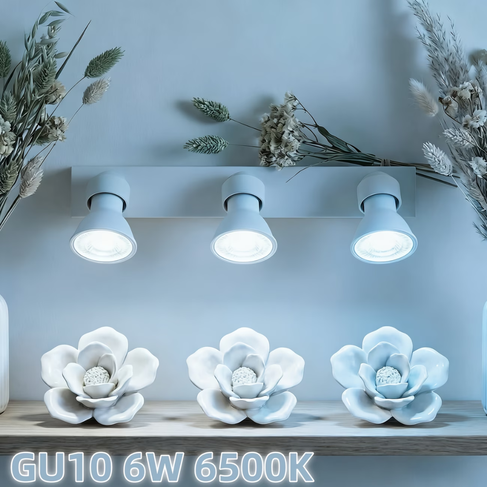 6W LED GU10 Spotlight Bulb, 6500K Cool White, Non-Dimmable, COB LED Lamp AC175–250V – Meridian Lighting