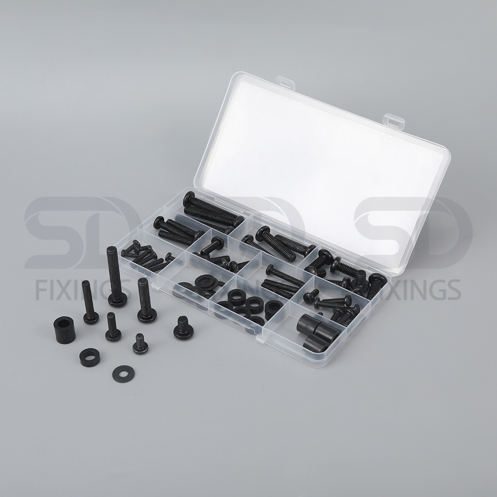 Universal TV Mounting Hardware Screws Kit with Box – Includes M4, M5, M6, M8 Screws, Washers & Spacers – VESA Mount Replacement Screws for TVs Up to 82 Inches