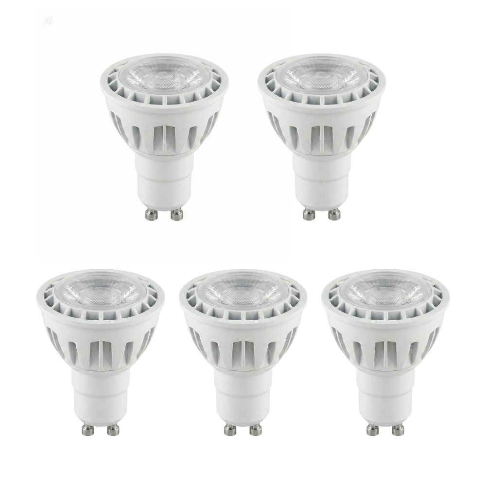 6W GU10 LED Spotlight Bulb, 3000K Warm White, Non-Dimmable COB LED with Lens Diffuser, AC175–250V – Meridian Lighting