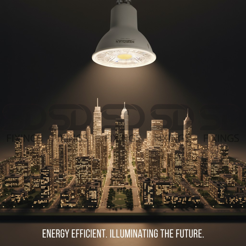 Meridian LED GU10 Bulbs – 3.5W (50W Halogen Equivalent), Warm White 3000K, 345lm, Non-Dimmable – Pack of 5
