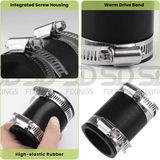 1.25-Inch Flexible Rubber Coupling - Fits 1-1/4” Plumbing, Drain, Waste & Vent Pipes
