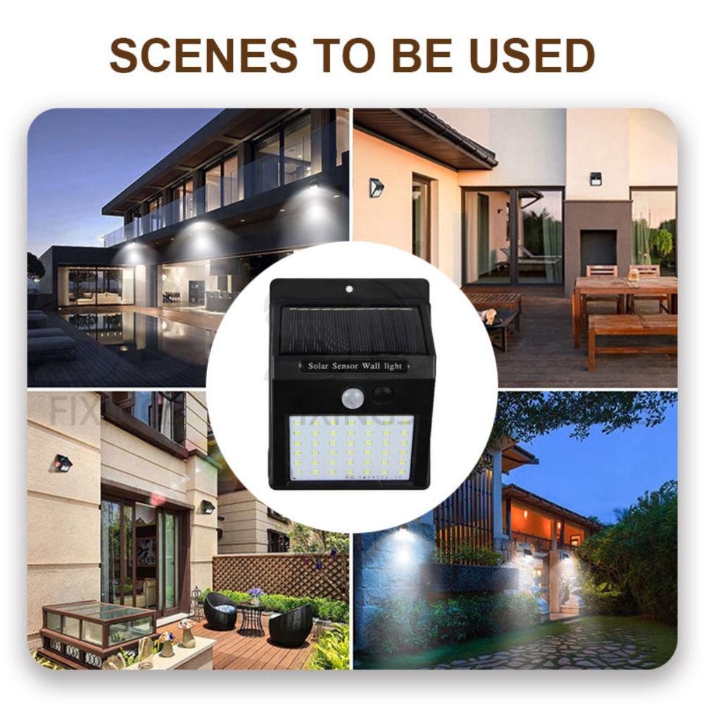 60 LED Solar-Powered Outdoor Security Lights with PIR Motion Sensor, Waterproof Wireless Solar Wall Light for Garden, Street, Yard, Patio