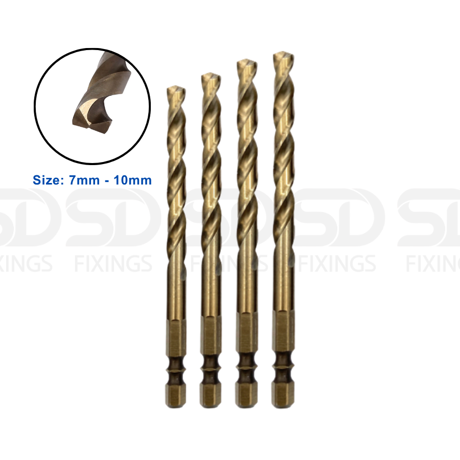 15-Piece HSS Drill Bit Set with 1/4" Hex Shank