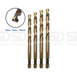 15-Piece HSS Drill Bit Set with 1/4" Hex Shank