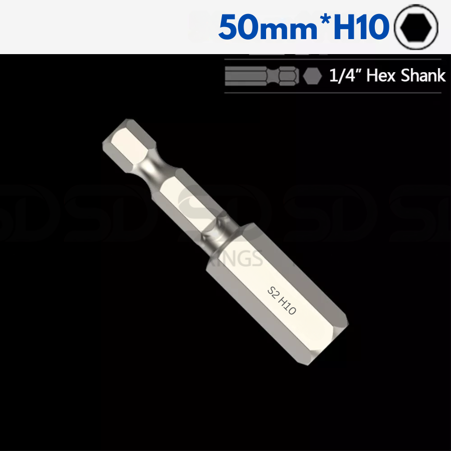 Screwdriver Bit 1/4" Hex 50mm - H1.5-H12