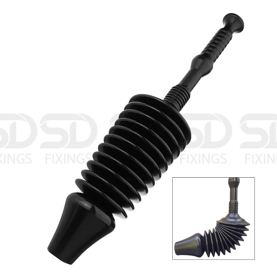 SDFIXINGS Flexible PVC Toilet Plunger – Powerful Drain & Pipe Unblocker