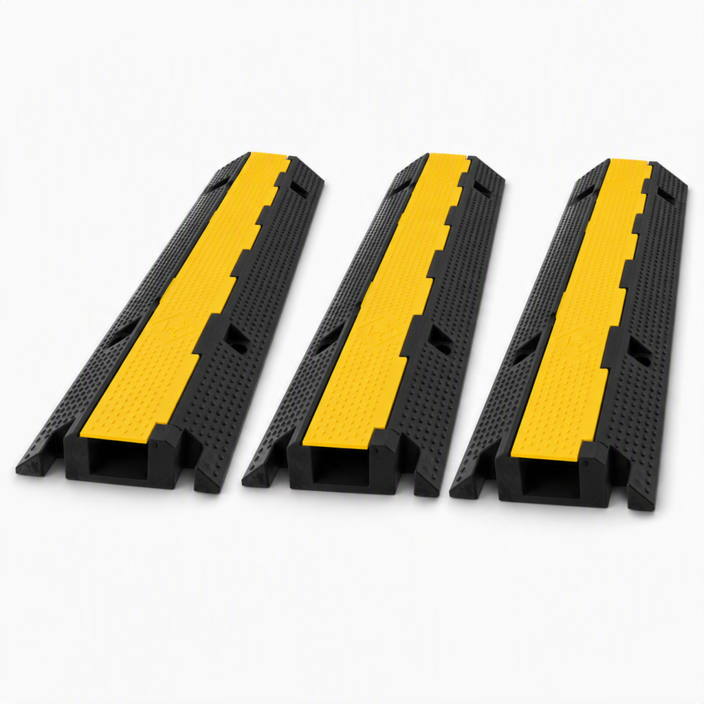 Heavy Duty 1 Channel Cable Protector, Wire Cover Ramp for Pedestrian and Cars