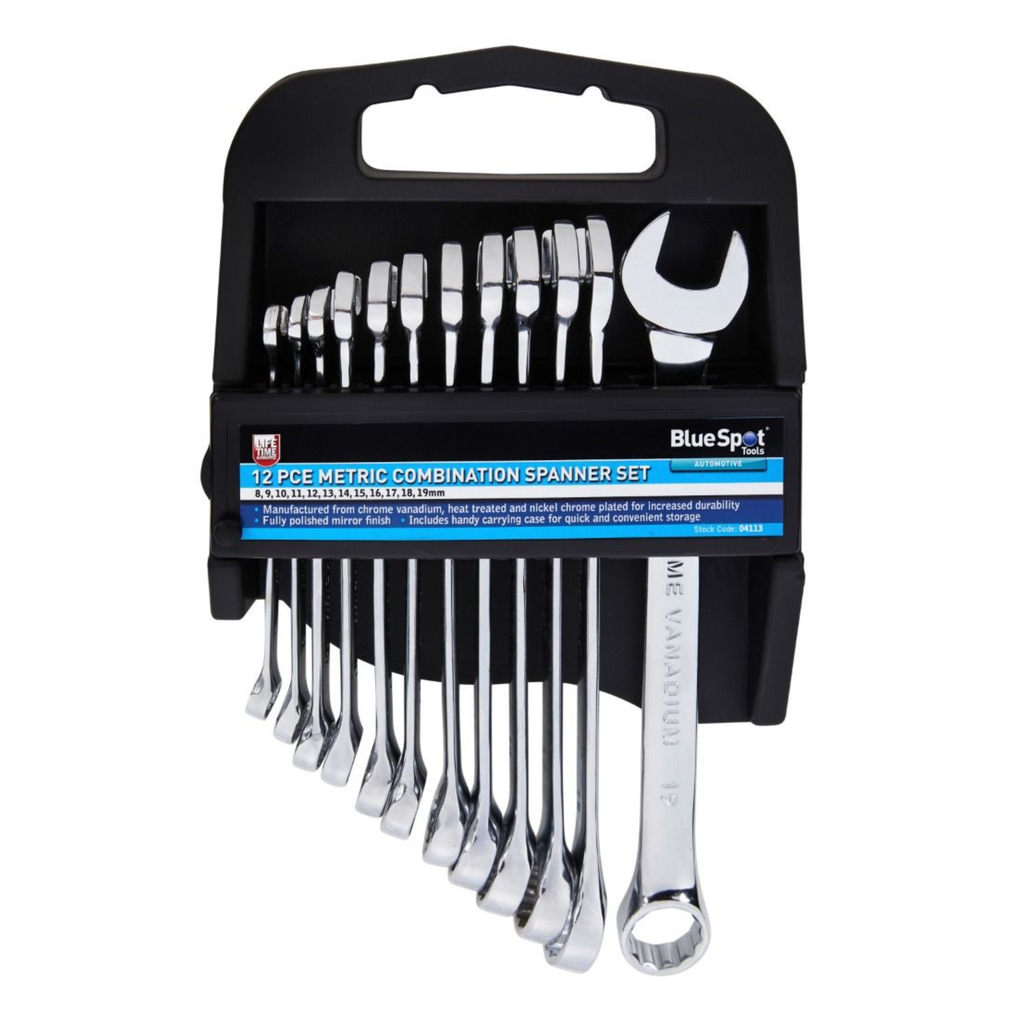 Blue Spot Tools 12 PCE Metric Combination Spanner Set (8-19mm)