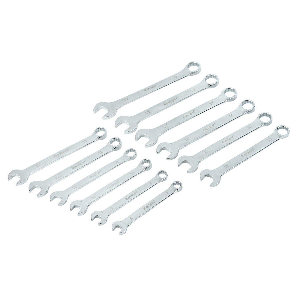 Blue Spot Tools 12 PCE Metric Combination Spanner Set (8-19mm)