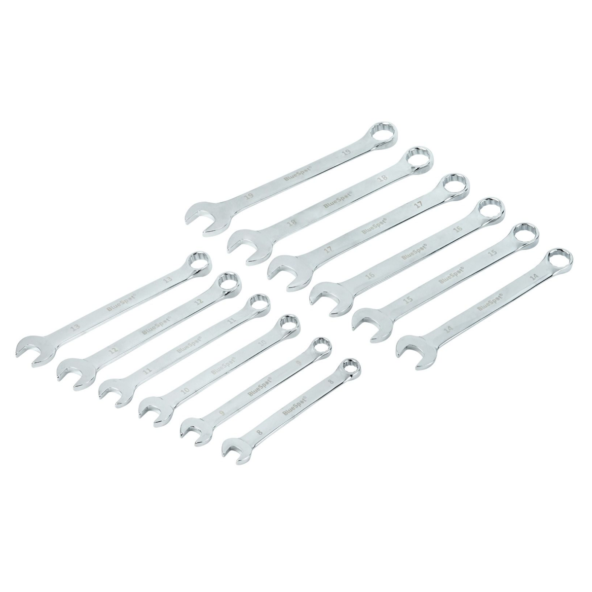 Blue Spot Tools 12 PCE Metric Combination Spanner Set (8-19mm)