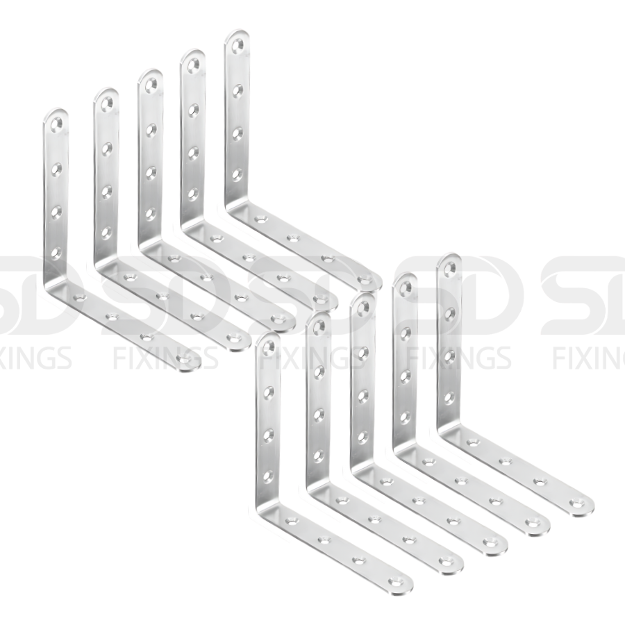 10 PCS Angle L Shaped Brackets 125x125x20mm