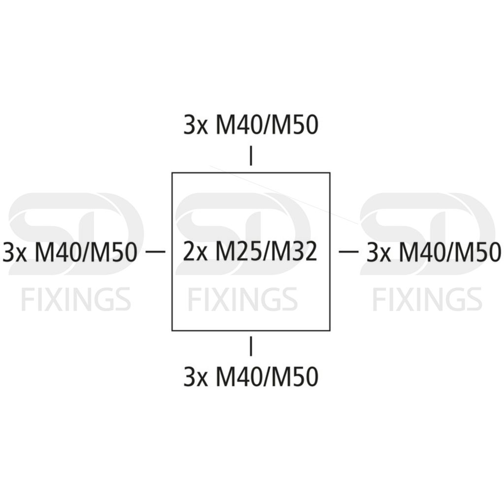 Abox 350-35² Junction Box | Grey Polycarbonate | 250×250×115mm | IP65/IP54