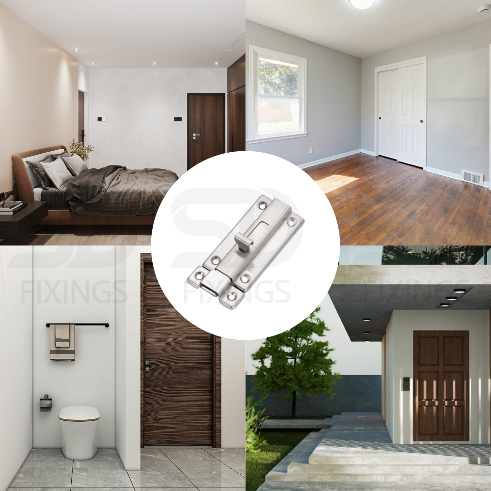 4 Inch Flat Door Bolt 43x87mm – Heavy Duty Slide Latch for Internal & External Doors (Copy)