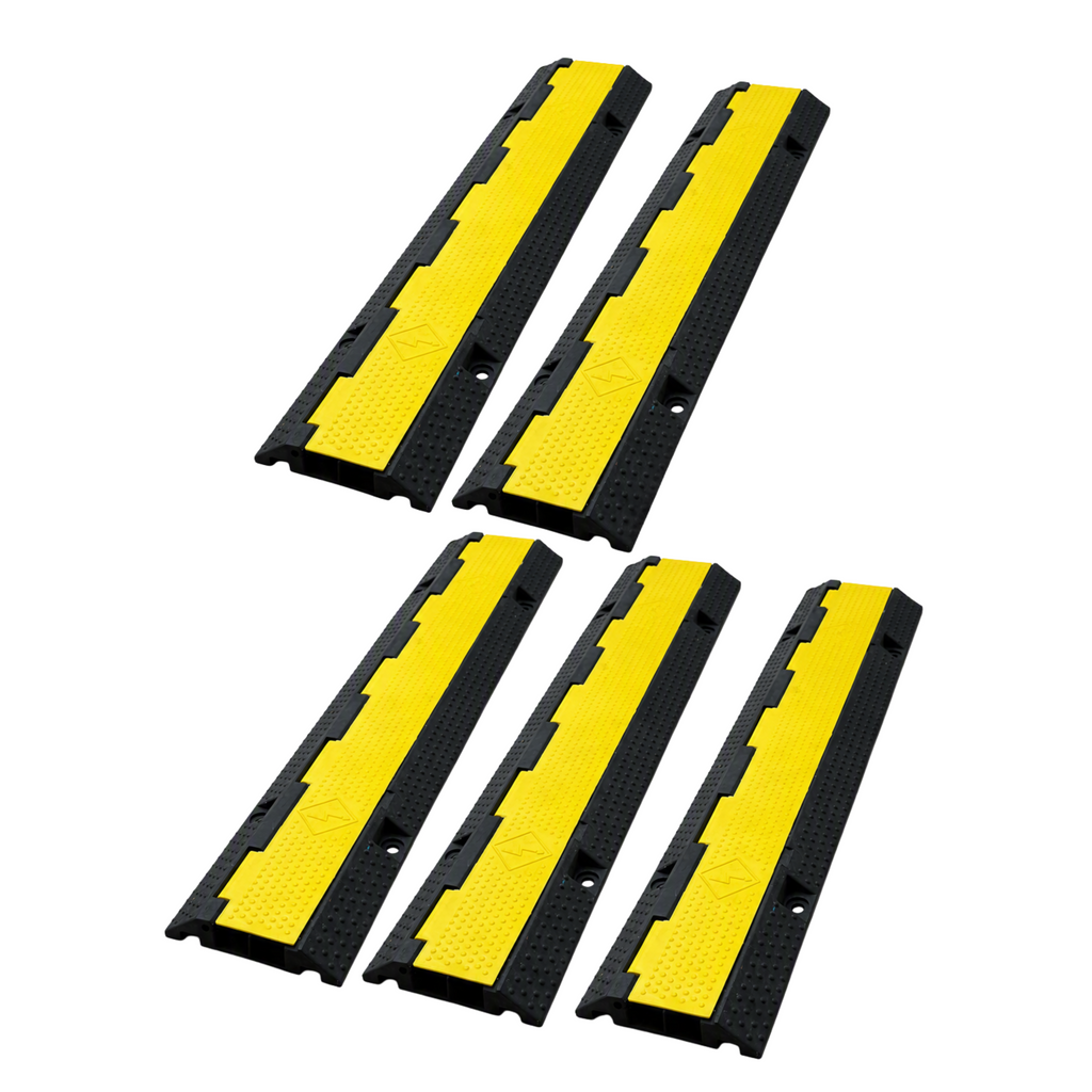 Heavy Duty 2 Channel Cable Protector, Wire Cover Ramp for Pedestrian and Cars