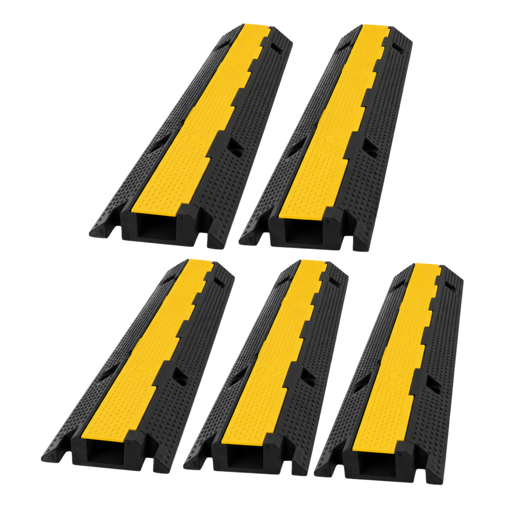 Heavy Duty 1 Channel Cable Protector, Wire Cover Ramp for Pedestrian and Cars
