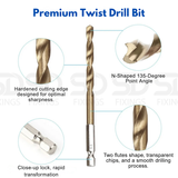5mm HSS Drill Bit with 1/4" Hex Shank