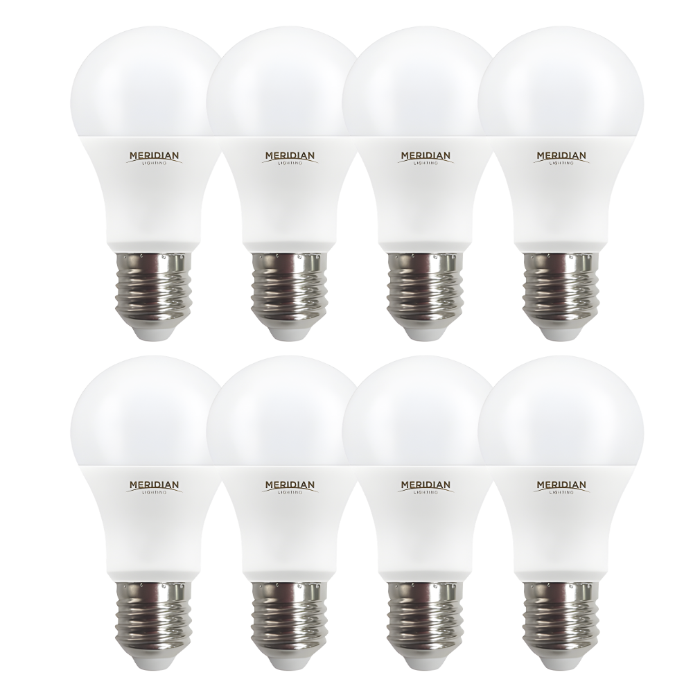 LED E27 Bulb 9.5W A60 GLS Lamp Pack of 2 60W Equivalent 3000K Warm White 806Lm Opal Energy Saving Dimmable