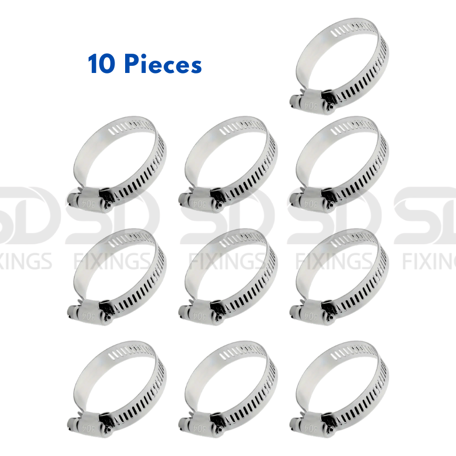 Adjustable Stainless Steel Jubilee Clips with Handle – Worm Drive Hose Clamps  6-12mm