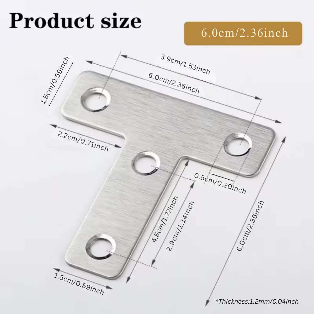 60x60x1.2mm T-Shape Flat Mending Plate Bracket