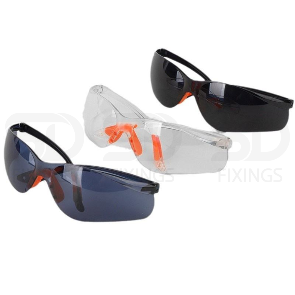 Safety Goggle Glass – Protective Eyewear (Clear / Black / Grey)