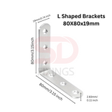 10 PCS Angle L Shaped Brackets 80x80x19mm