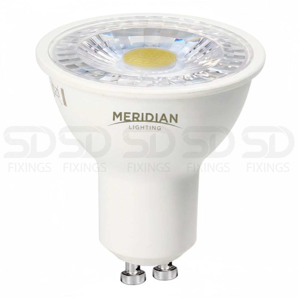 Meridian LED GU10 Bulbs – 3.5W (50W Halogen Equivalent), Warm White 3000K, 345lm, Non-Dimmable – Pack of 5