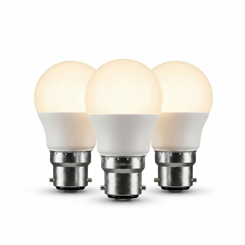5.5W LED Mini Globe Bulb B22 BC 40W Equivalent Warm White 3000K - Pack of 3