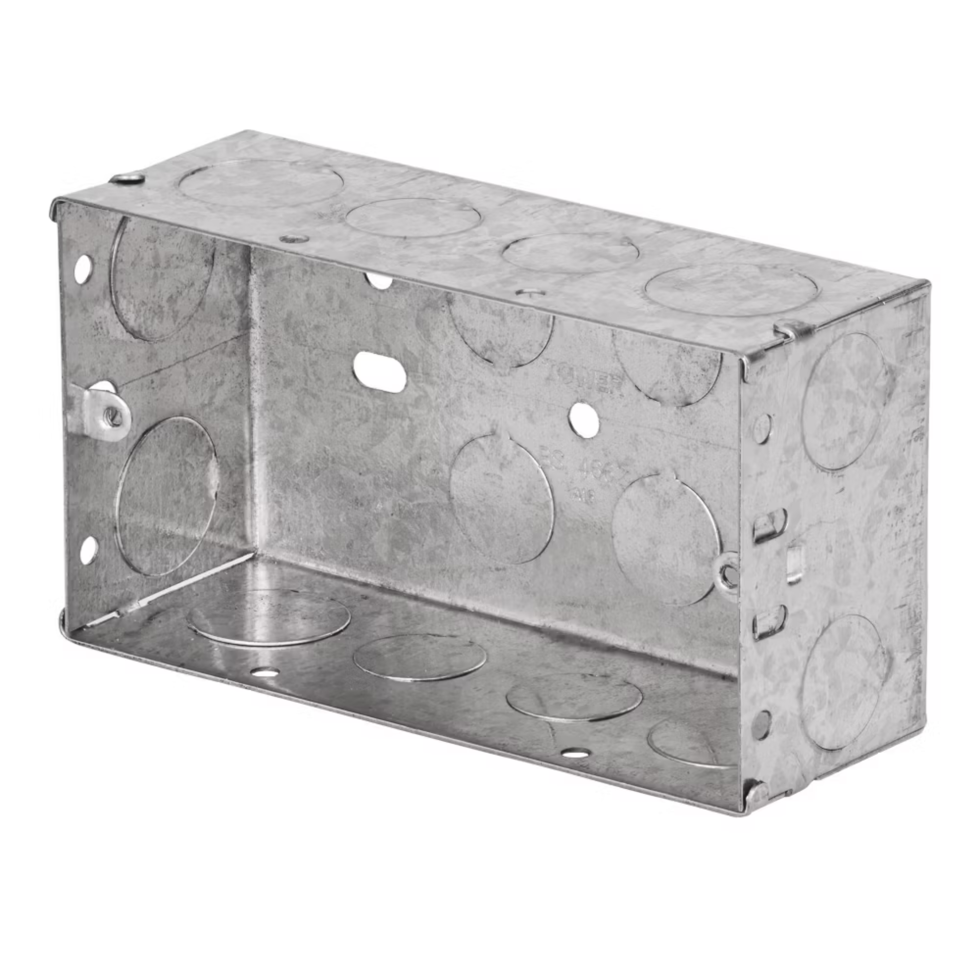 2-Gang Galvanised Steel Back Box 47mm