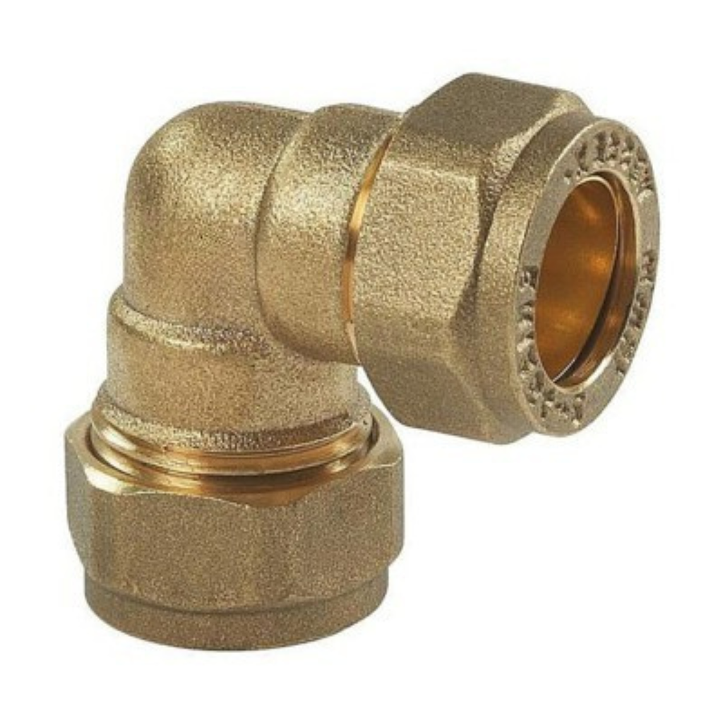 Compression Elbow 90° 15mm – Brass Plumbing Fitting | WRAS Approved | Hot & Cold Water Systems