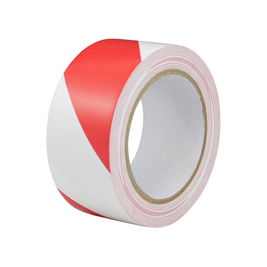 Hazard Tape - Red & White - 50mm x 33M