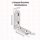 10 PCS Angle L Shaped Brackets 40x40x16mm