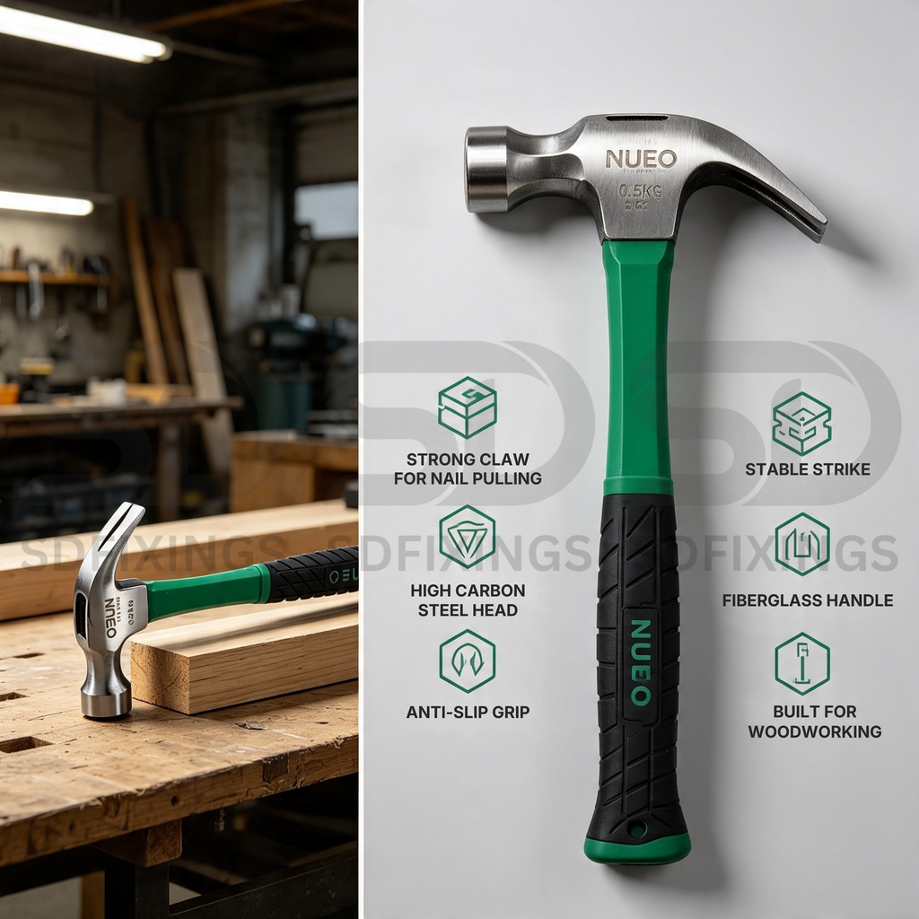 0.25kg Claw Hammer with Fiberglass Handle