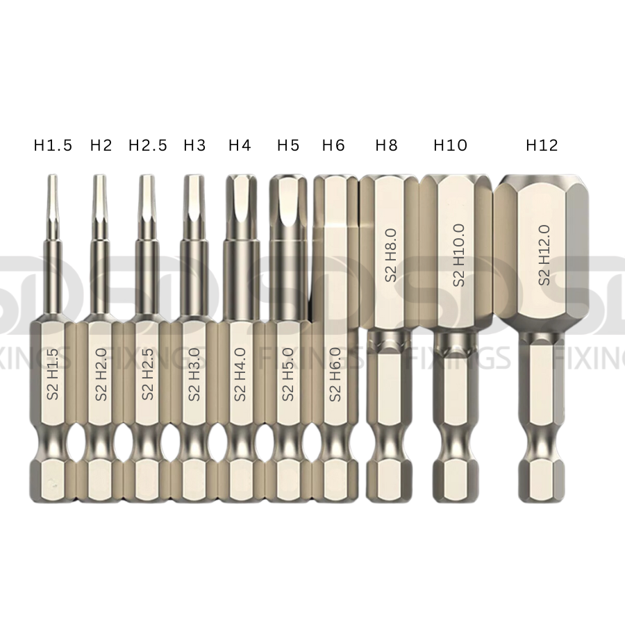 Screwdriver Bit 1/4" Hex 50mm - H1.5-H12