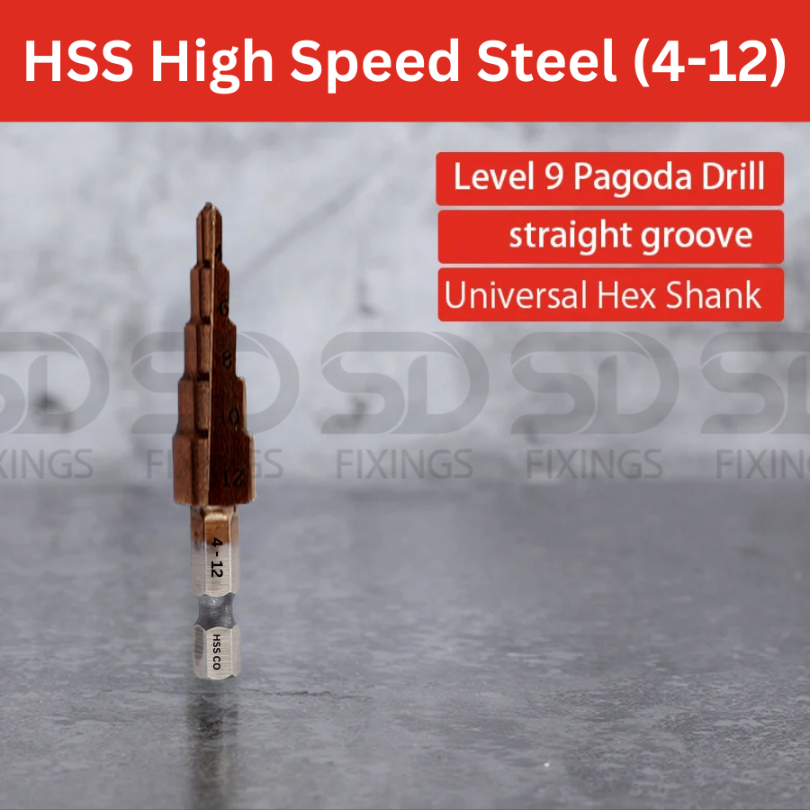 SET OF 3PCS Cobalt Step Drill Bit