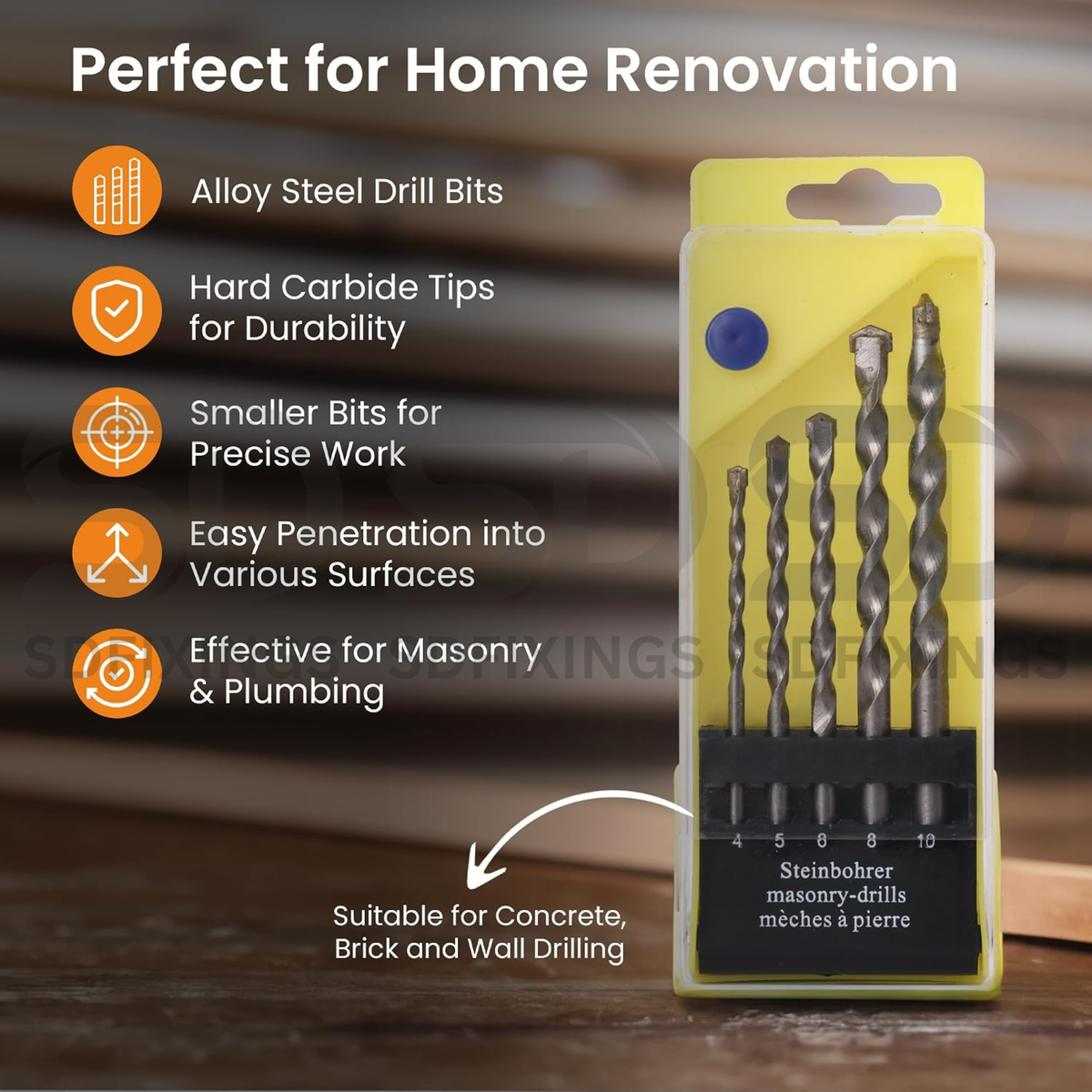 Set 5PCS Mansonry Drill Bit