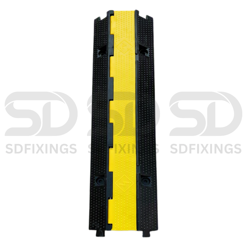 Heavy Duty 2 Channel Cable Protector, Wire Cover Ramp for Pedestrian and Cars