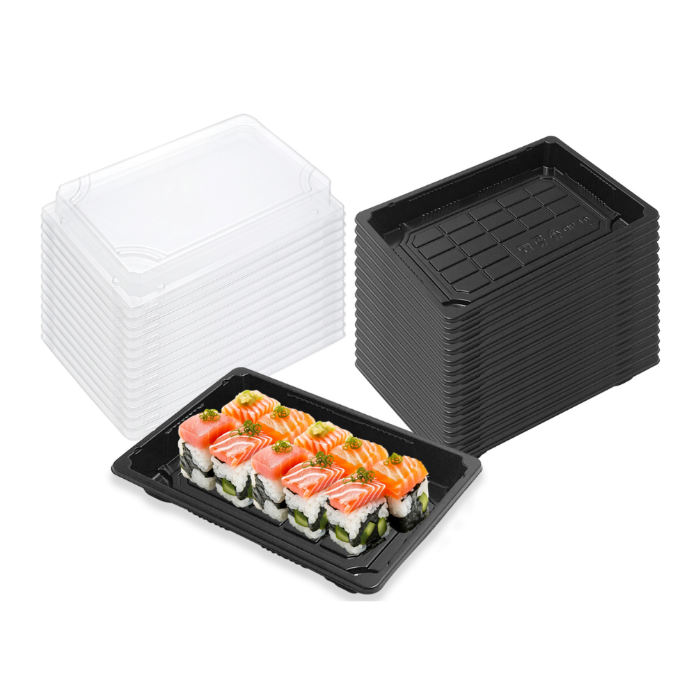 216x136x50mm Sushi Container with Lid (Pack of 50)