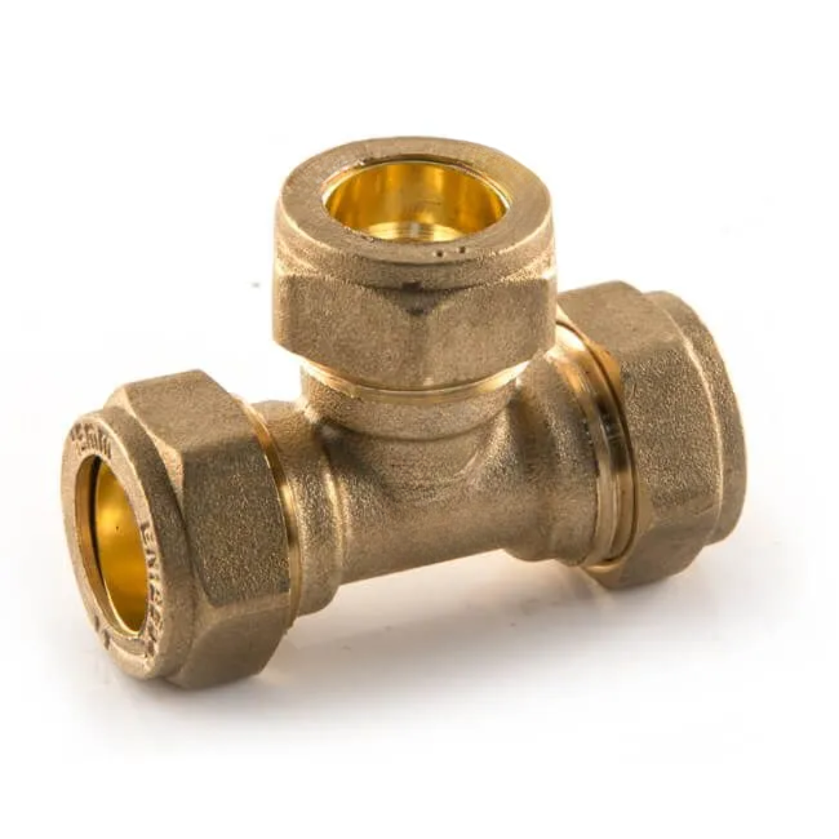 Compression Equal Tee 28mm – Brass Plumbing Tee Fitting for Hot & Cold Water Systems | WRAS Approved Connector