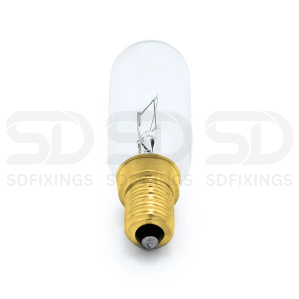 40W SES E14 Dimmable Cooker Hood Light Bulb, Clear Tubular 240V