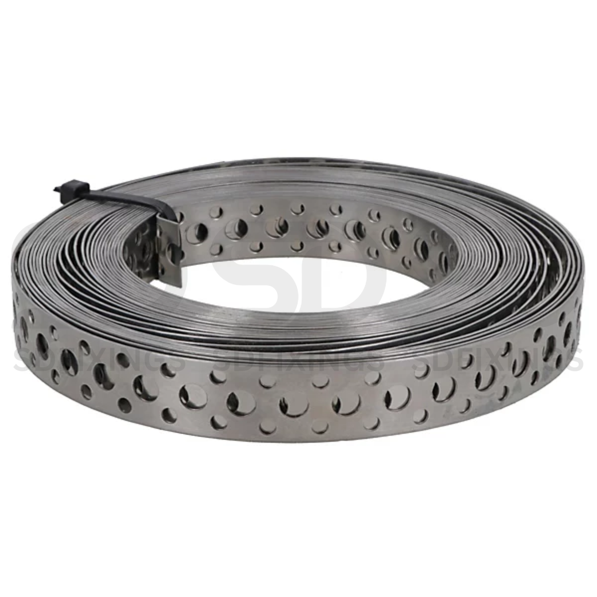 12x7mm Galvanised Steel Fixing Strap 10m 5-Hole