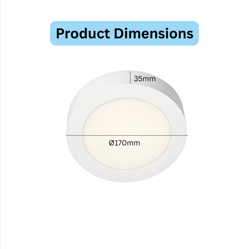 12W LED Surface Slim Downlight (4000K Natural White) – Model SDL12/NW/SF