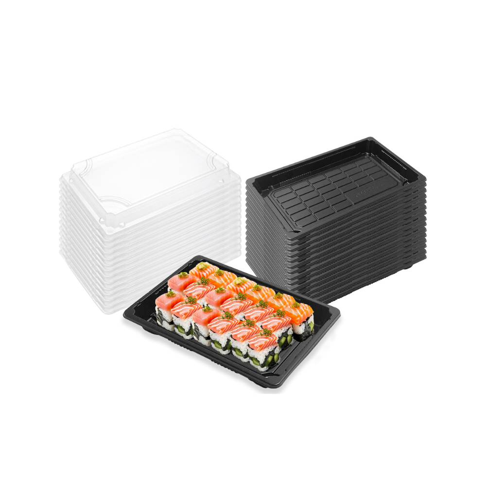 216x136x50mm Sushi Container with Lid (Pack of 50)