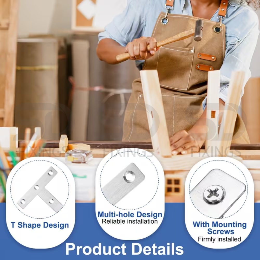 120x120x2mm T-Shape Flat Mending Plate Bracket