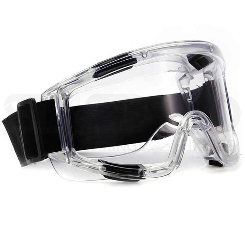 Safety Goggles Over Glasses (OTG) – Adjustable Strap Protective Eyewear | Black, Clear, Red, Yellow