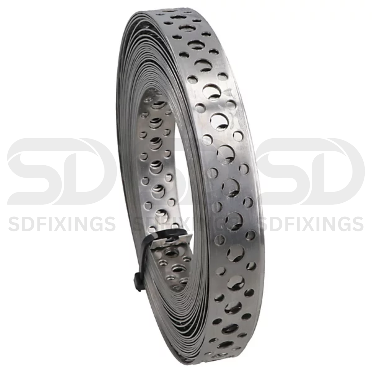 12x7mm Galvanised Steel Fixing Strap 10m 5-Hole