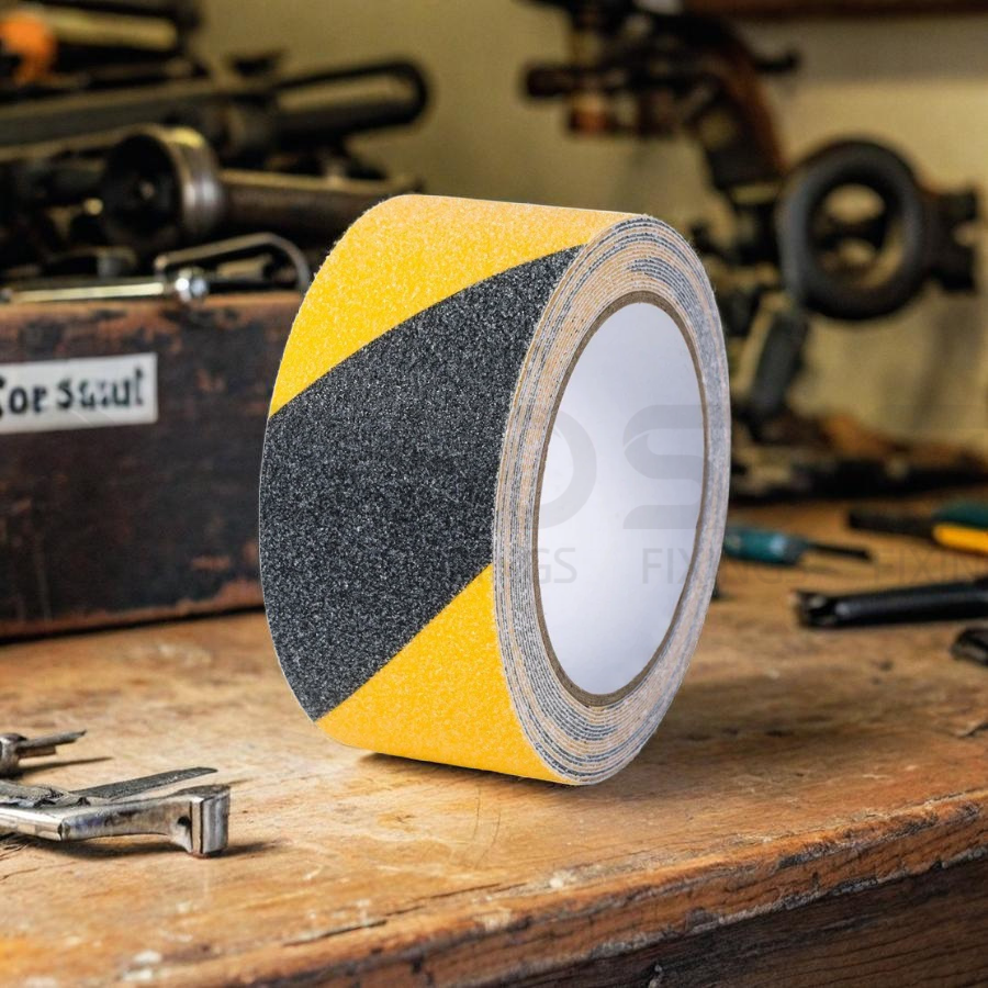 Heavy Duty Black & Yellow 50mm x 10M Anti-Slip Hazard Tape