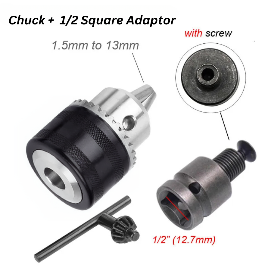 Keyed Chuck With Square Adaptor
