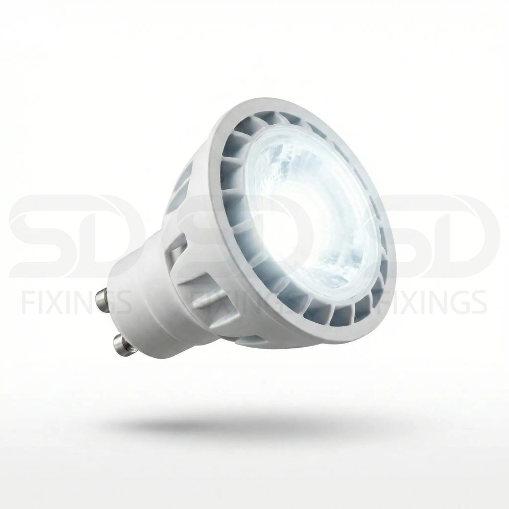 6W LED GU10 Spotlight Bulb, 6500K Cool White, Non-Dimmable, COB LED Lamp AC175–250V – Meridian Lighting